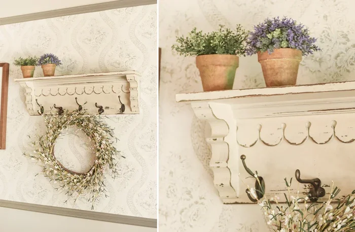 Scalloped Wall Shelf | Scalloped Wall Shelf With Hooks – Decor Steals