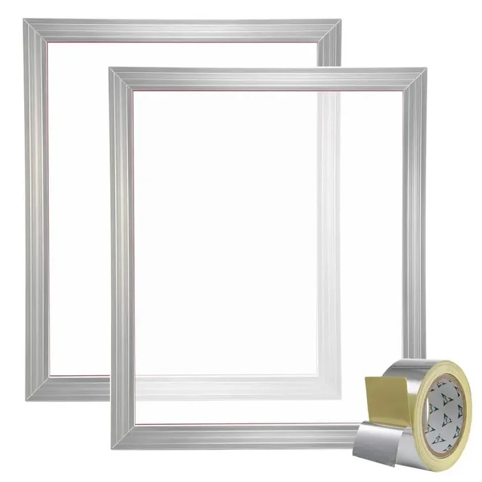Screen Printing Kit, 2 Aluminum Silk Screen Frames, 20 x 24 in. 160 Mesh Count, High-Tension Nylon and Sealing Tape