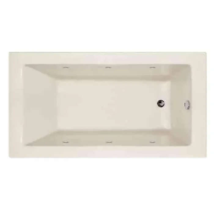Shannon 60 in. Acrylic Rectangular Drop-in Whirlpool Tub with Right Hand Drain in Biscuit