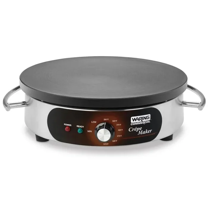Silver 16 in. Electric Crepe Maker 120-Volt 1800-Watt Spreader and Spatula Included