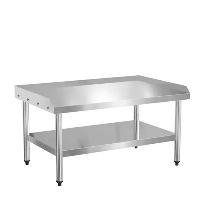 Silver Stainless Steel Kitchen Prep Table with Shelf
