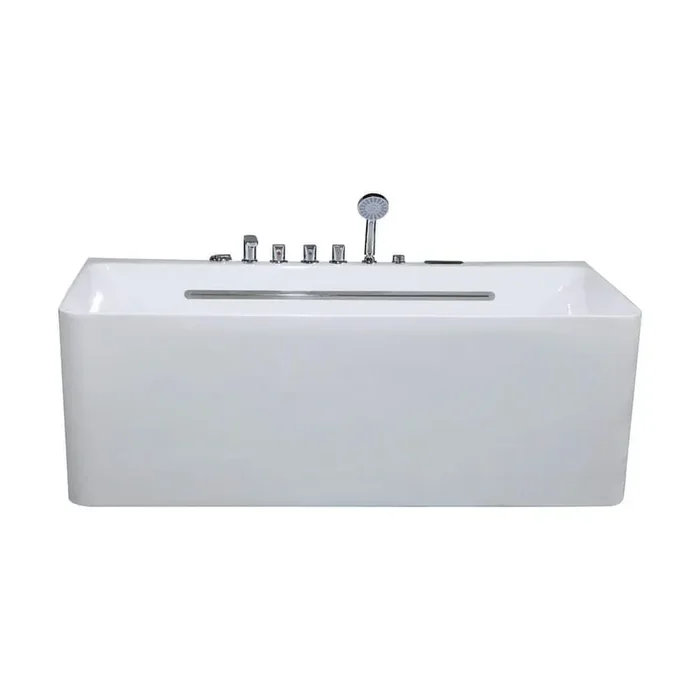 Silvester 67 in. x 30 in. Whirlpool Bathtub with Center Drain in White