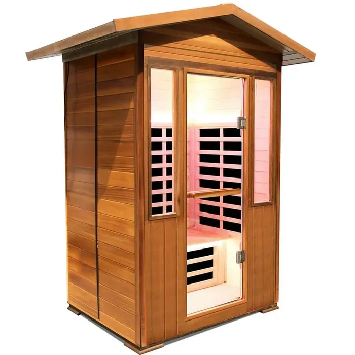 Single Person Indoor/Outdoor Spruce Far Infrared Sauna with Auto shut and Built-in Bluetooth music player