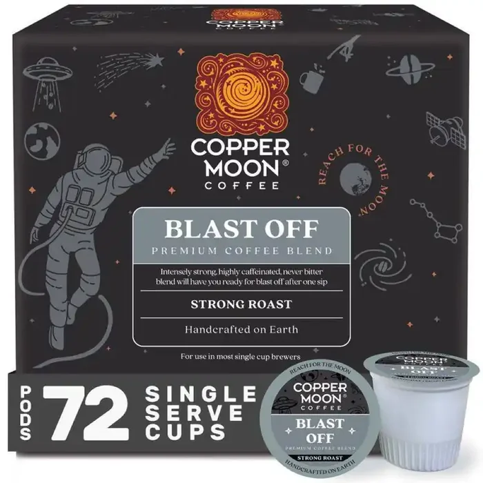 Single Serve Coffee Pods for Keurig K-Cup Brewers, Blast Off Blend, Strong Roast (72-Pack)