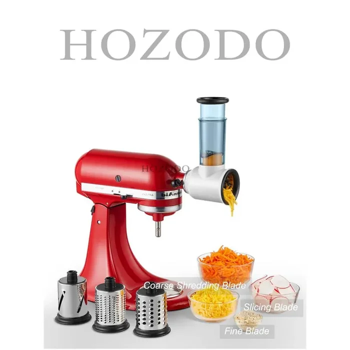 Slicer Shredder Attachment Set for KitchenAid Stand Mixer in White