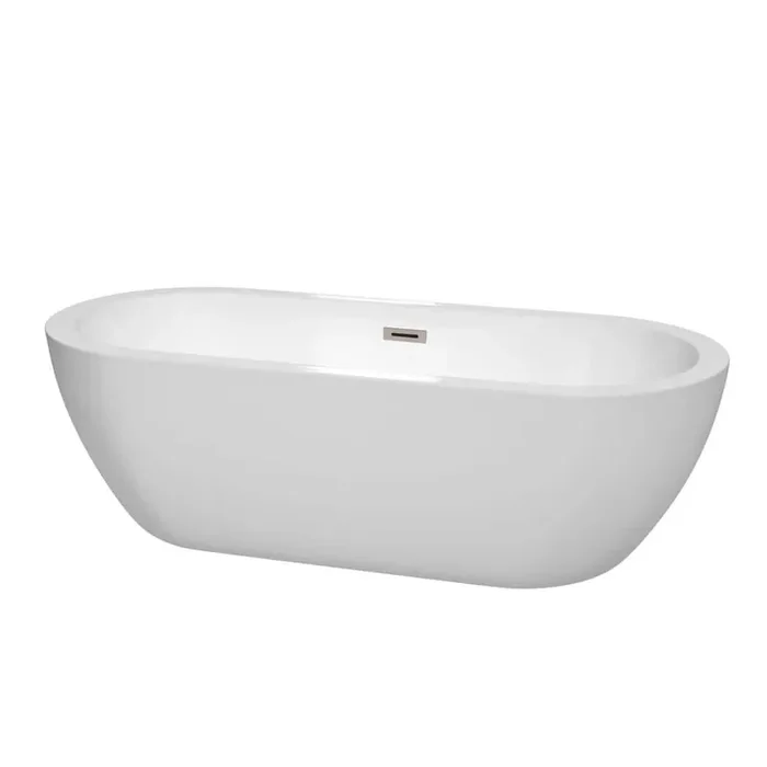 Soho 6 ft. Center Drain Soaking Tub in White