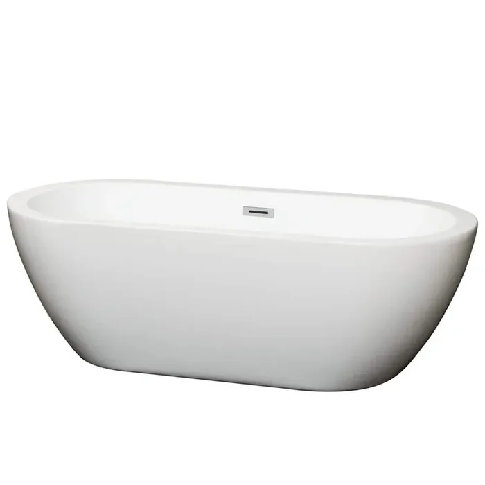 Soho 68 in. Acrylic Flatbottom Center Drain Soaking Tub in White