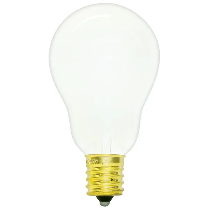 Standard 60W A15 Incandescent 130V Intermediate E17 Base White Appliance Bulb (60A15/E17/FR130)