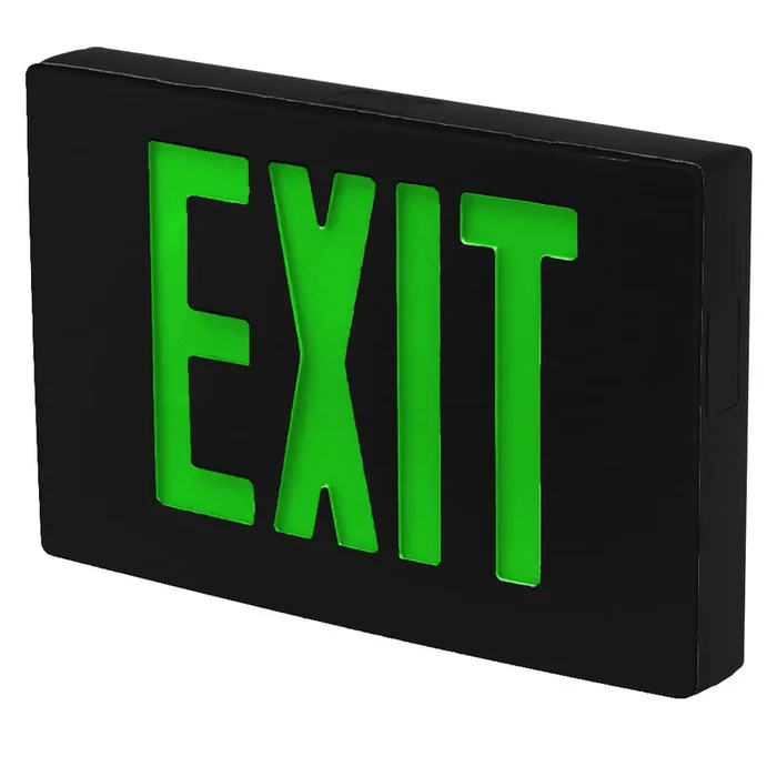 Standard-BL Die-Cast Aluminum Exit Sign Double Face Green Letters Black Housing/Face AC Only Self-Diagnostics (Requires Emergency Battery Backup) Dual Circuit 277V (KXTEU2GBBSDT2C-277-USA)