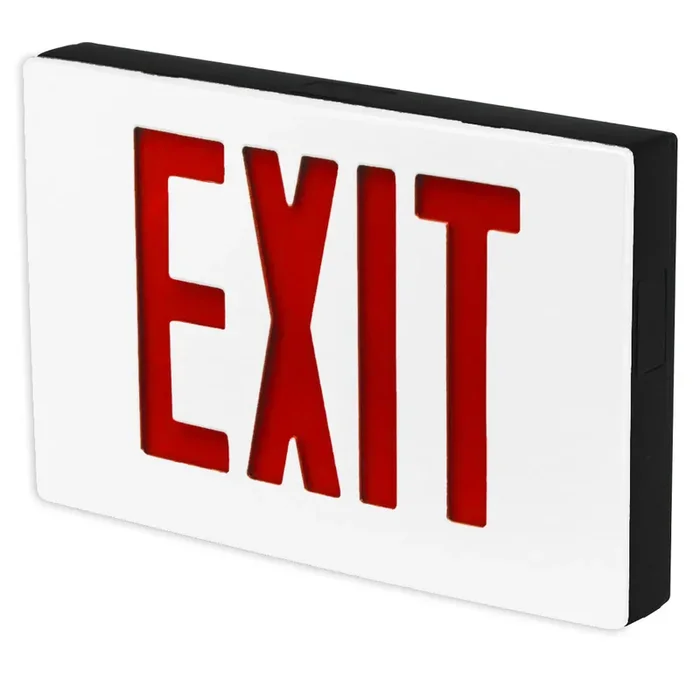 Standard-BL Die-Cast Aluminum Exit Sign Single Face Red Letters Black Housing White Face Panel (Requires Emergency Battery Backup) Dual Circuit 277V No (KXTEU1RBWSDT2C-277)