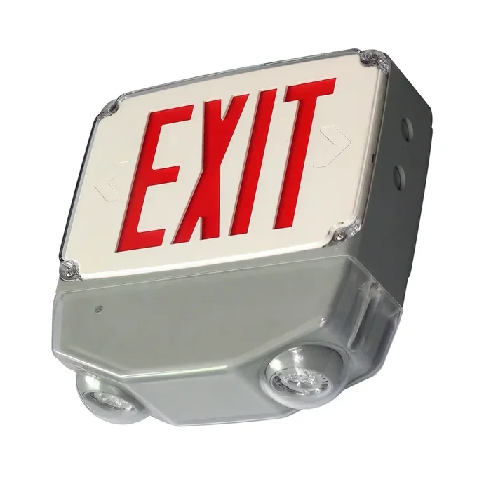 Standard-BL Wet Location LED Combination Single Face Red Letters Black Housing (CWLEZXTEU1RB-TP)