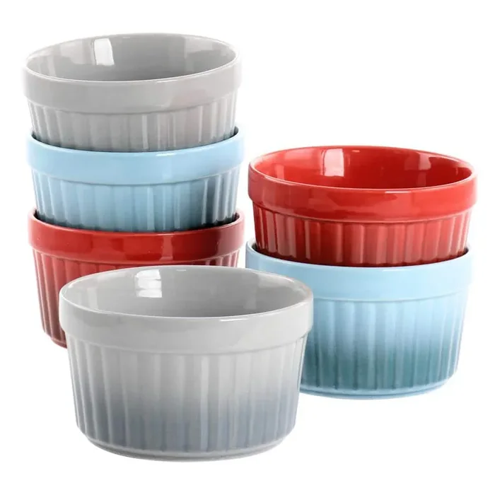 Thornburg 6-Piece 12 oz. Round Stoneware Ramekin Set in Assorted Colors