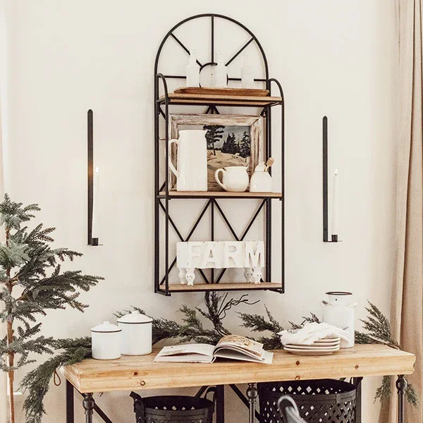 Three Tier Arched Crossback Wall Shelf – Decor Steals