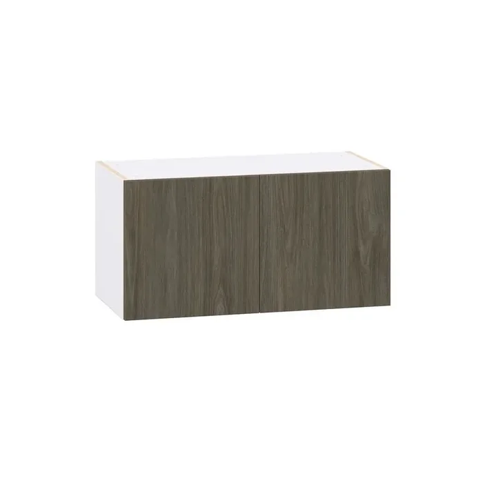 Timberline 30 in. W x 14 in. D x 15 in. H Slab Walnut Assembled Wall Bridge Kitchen Cabinet