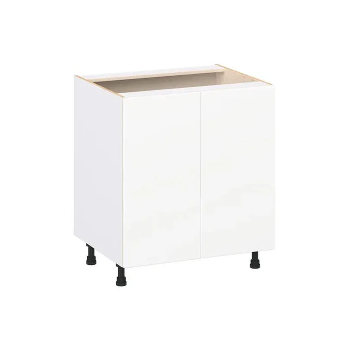 Timberline 30 in. W x 24 in. D x 34.5 in. H Assembled Slab Sink Base Kitchen Cabinet in Bright White