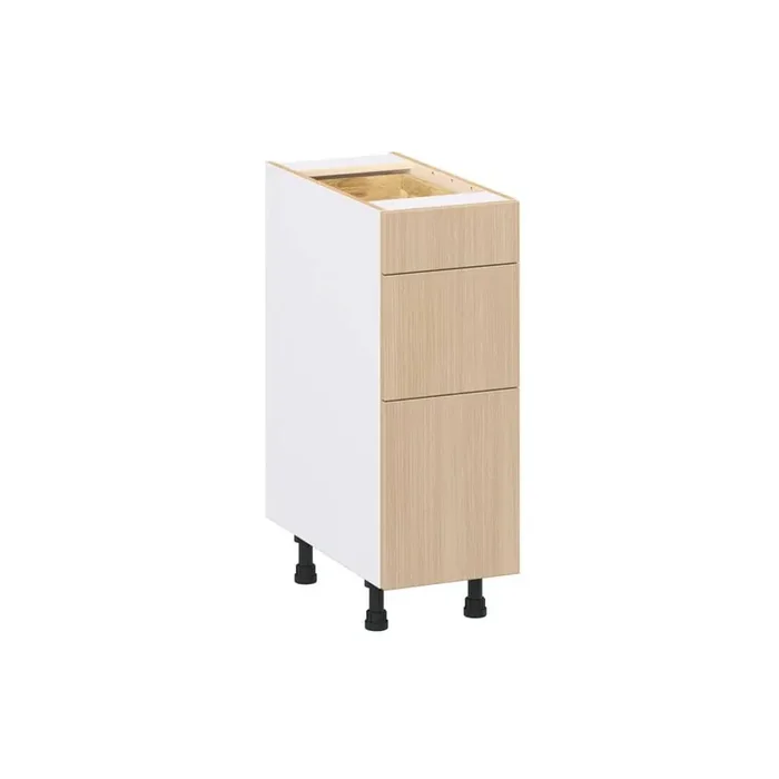 Timberline Mojavi Oak Slab Assembled Base Kitchen Cabinet with 3 Drawer (12 in. W x 34.5 in. H x 24 in. D)