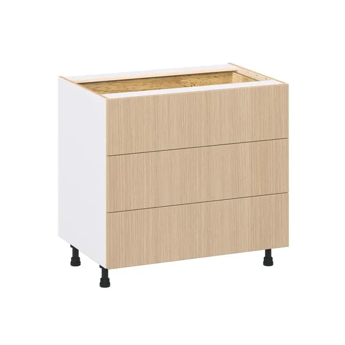 Timberline Mojavi Oak Slab Assembled Base Kitchen Cabinet with 4-Drawers (36 in. W x 34.5 in. H x 24 in. D)