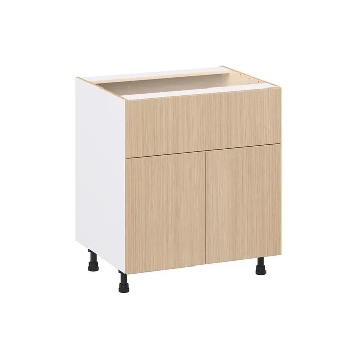 Timberline Mojavi Oak Slab Assembled Base Kitchen Cabinet with a Drawer (30 in. W x 34.5 in. H x 24 in. D)