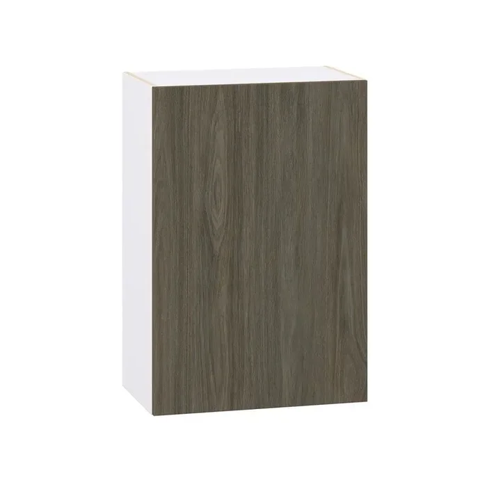 Timberline Slab Walnut Assembled Wall Kitchen Cabinet with Full Height Door (24 in. W x 35 in. H x 14 in. D)