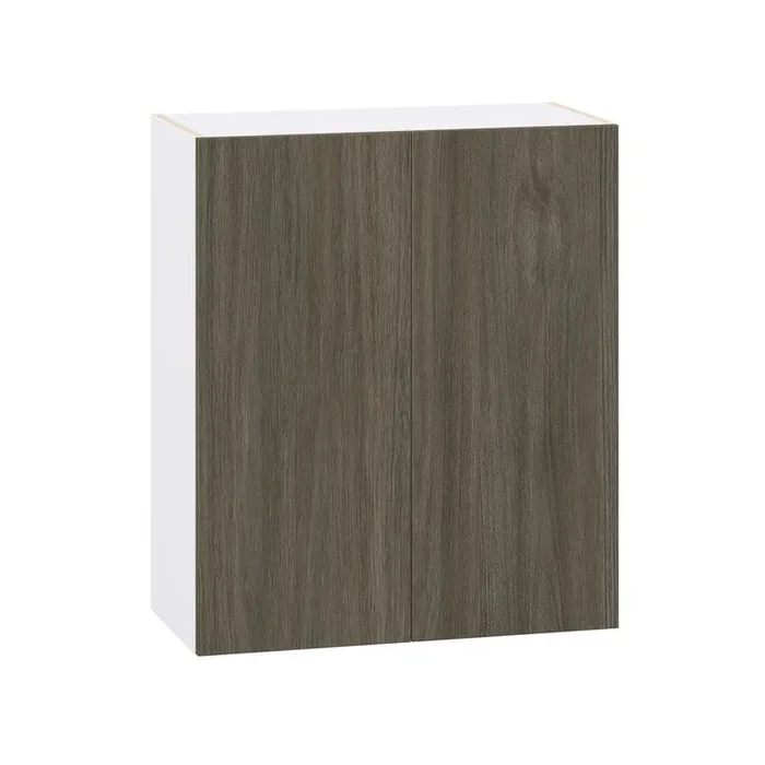 Timberline Slab Walnut Assembled Wall Kitchen Cabinet with Full Height Door (30 in. W x 35 in. H x 14 in. D)