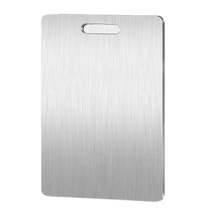 Titanium 15.4 in. x 11 in. Rectangular Stainless Steel Cutting Board with Hanging Feature