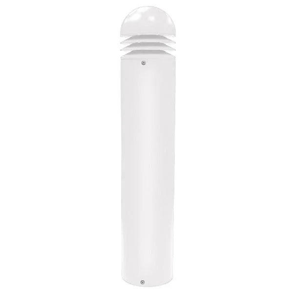 Trace-Lite External Louvered LED Bollard 36 Inch Height 18W LED Engine 180 Degree Light Distribution 4000K 347V/480Vac White Battery Backup (ELB-36-A-HVS-4K-WH-EM)