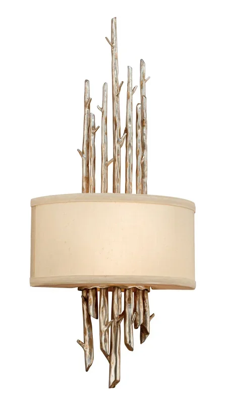 Troy Lighting – B2892-WSL – Two Light Wall Sconce – Adirondack – Warm Silver Leaf – B2892WSL