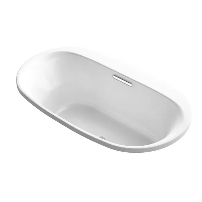 Underscore 66 in. x 36 in. Oval Soaking Bathtub with Center Drain in White, VibrAcoustic