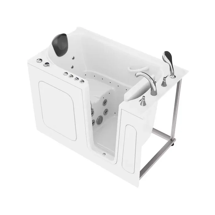 Universal Collection 30 in. L x 54 in. W Right Side Drain Combination Jetted Bathtub in White with Powered Fast Drain