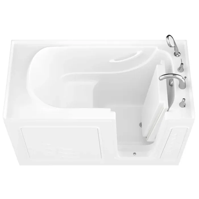 Universal Collection 30 in. L x 59 in. W Right Side Drain Soaker Jetted Bathtub in White with Fast Filling Faucet Set