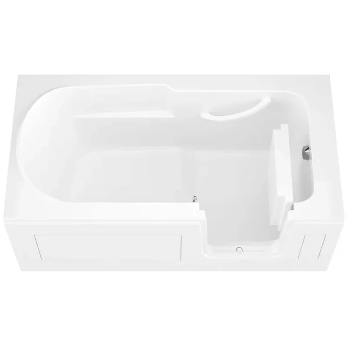 Universal Collection 30 in. L x 59 in. W Right Side Drain Soaking Jetted Bathtub in White with Fast Filling Faucet Set