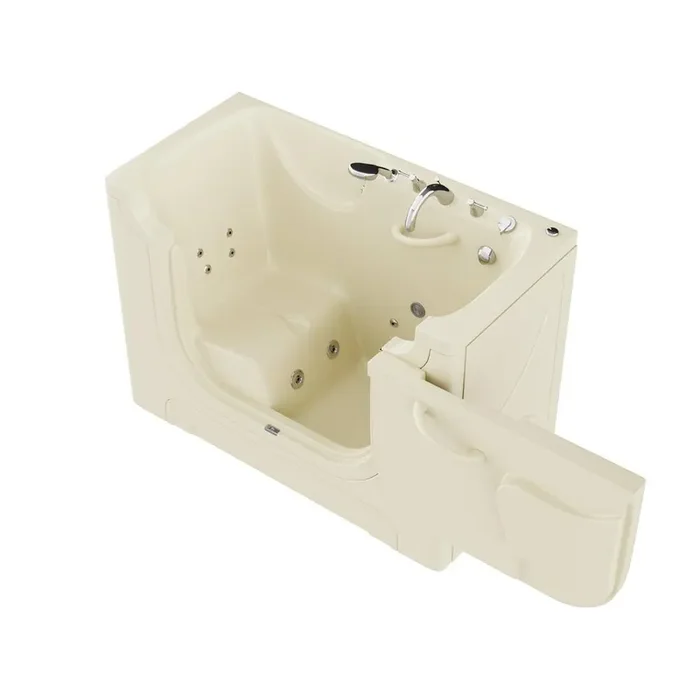 Universal Collection 30 in. L x 60 in. W Whirlpool Jetted Bathtub with Right Drain in Biscuit with Powered Fast Drain