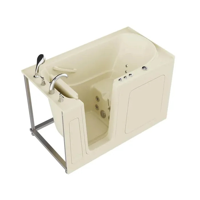 Universal Collection 32 in. L x 60 in. W Whirlpool Jetted Bathtub with Left Drain in Biscuit with Powered Fast Drain