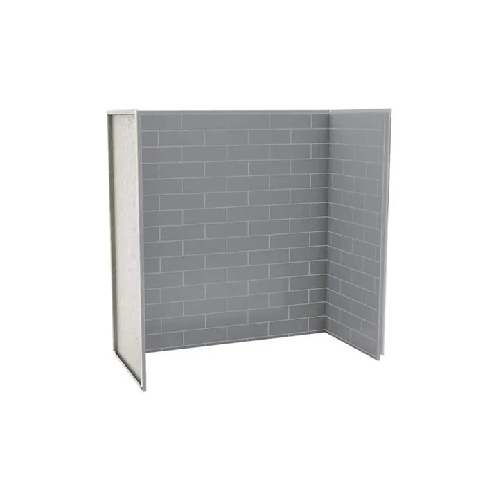Utile Metro 32 in. x 60 in. x 60 in. 3-Panels Direct-to-Stud Alcove Tub Shower Wall Kit in Ash Grey