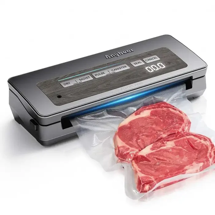 Vacuum Sealer Machine 90 Kpa 120-Watt Powerful Food Storage, Build-in Cutter in Gray