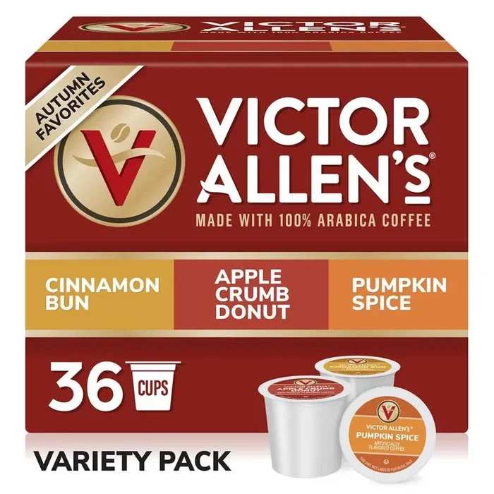 Victor Allen‘s Coffee Autumn Favorites Variety Pack, Medium Roast, 36 Count, Single Serve Pods for Keurig K-Cup Brewers