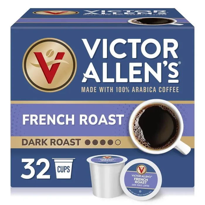 Victor Allen‘s Coffee French Roast, Dark Roast, 32 Count, Single Serve Coffee Pods for Keurig K-Cup Brewers