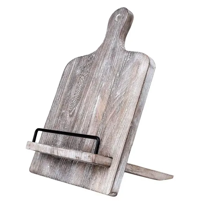 Vintage Cutting Board Style Recipe Stand Adjustable Angle Cookbook Holder for Countertop Tablet Compatible