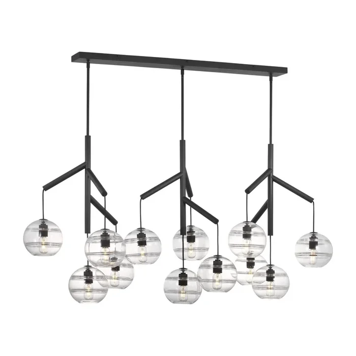 Visual Comfort Modern – 700SDNMPL3CB-LED927 – LED Chandelier – Sedona – Nightshade Black – 700SDNMPL3CBLED927