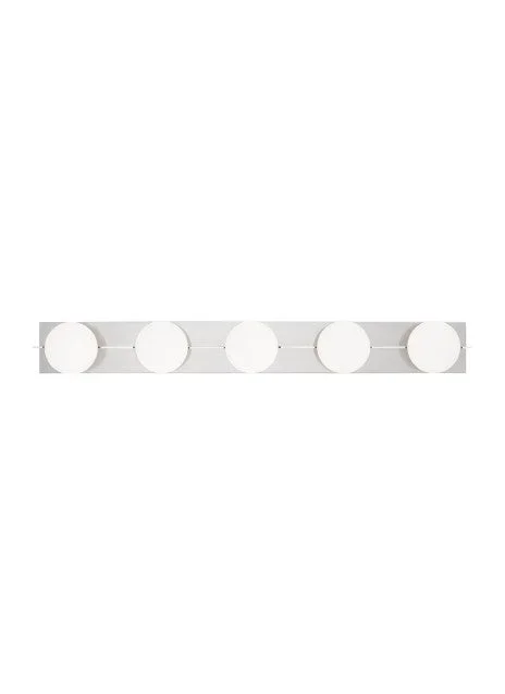 Visual Comfort Modern – SLBA124N – Five Light Bath Vanity – Orbel – Polished Nickel – SLBA124N