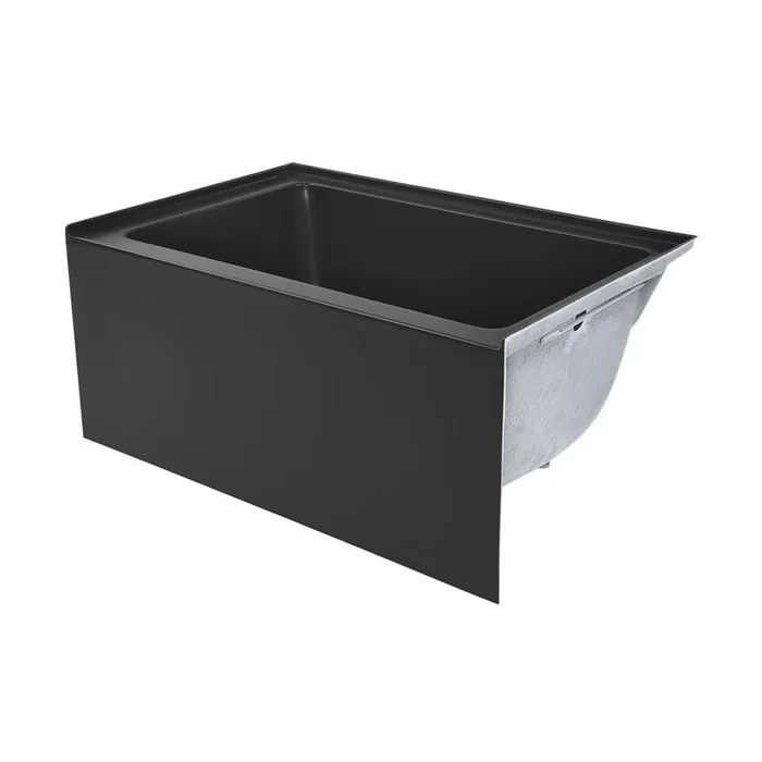 Voltaire 48 in. x 32 in. Rectangular Soaking Bathtub with Right-Hand Drain in Matte Black