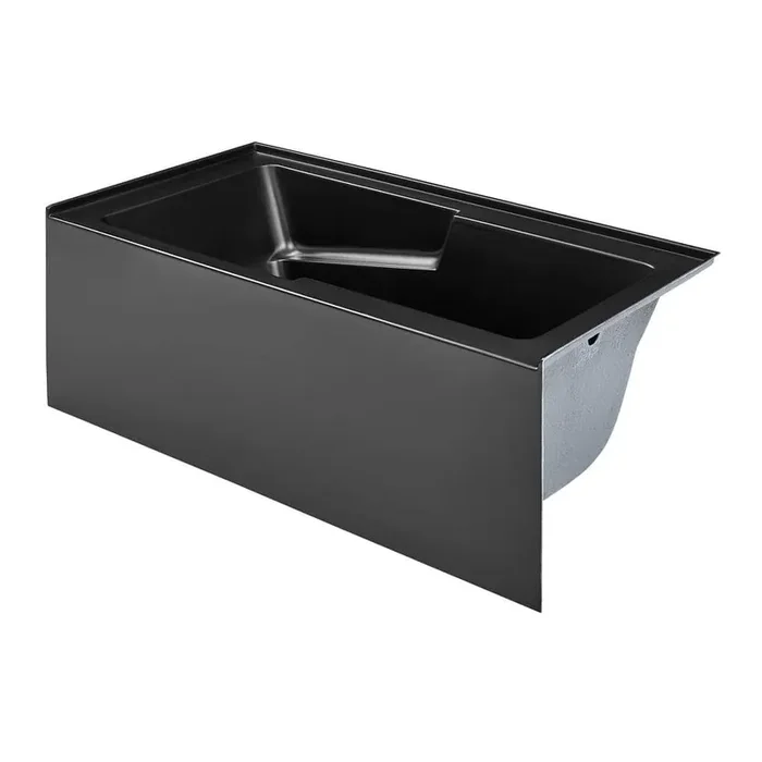 Voltaire 60 in. Acrylic Right Drain Rectangular Alcove Bathtub in Matte Black