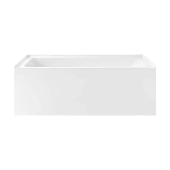 Voltaire 60 x 30 Skirted Left Drain Soaking Apron Bathtub in Glossy White with Integrated Overflow, Drain Included