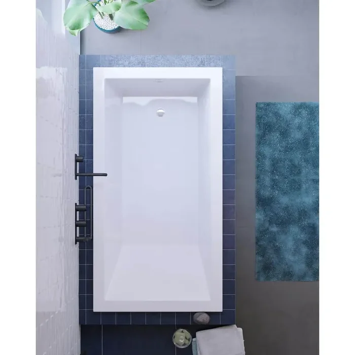 Voltaire 66 in. Acrylic Rectangular Drop-in Left-Hand Drain Bathtub in White