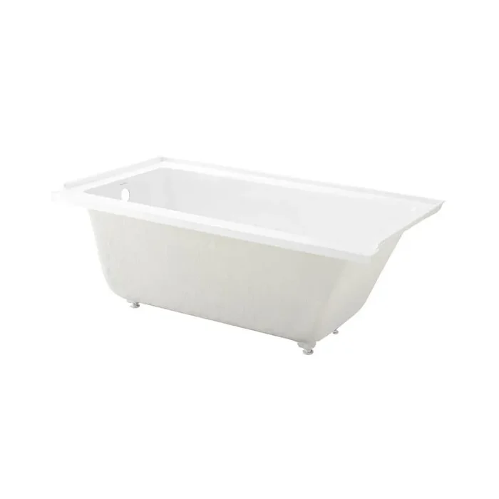 Voltaire 66 x 32 in. Acrylic Left-Hand Drain with Integral Tile Flange Rectangular Drop-in Bathtub in white