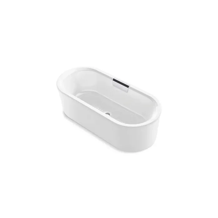 Volute 63 in. x 28.375 in. Soaking Freestanding Bathtub with Shroud in White