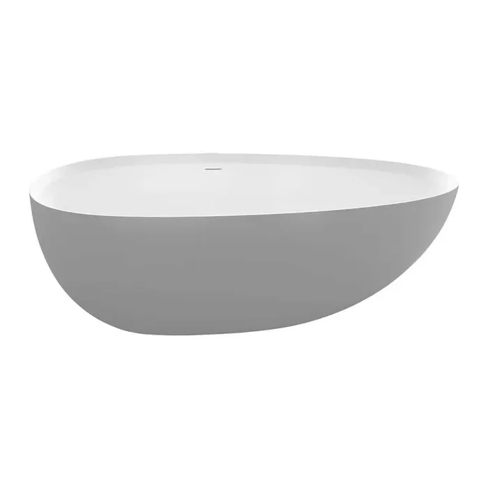 Waymon 71 in. x 35.4 in. Soaking Bathtub with Center Drain in Matte White