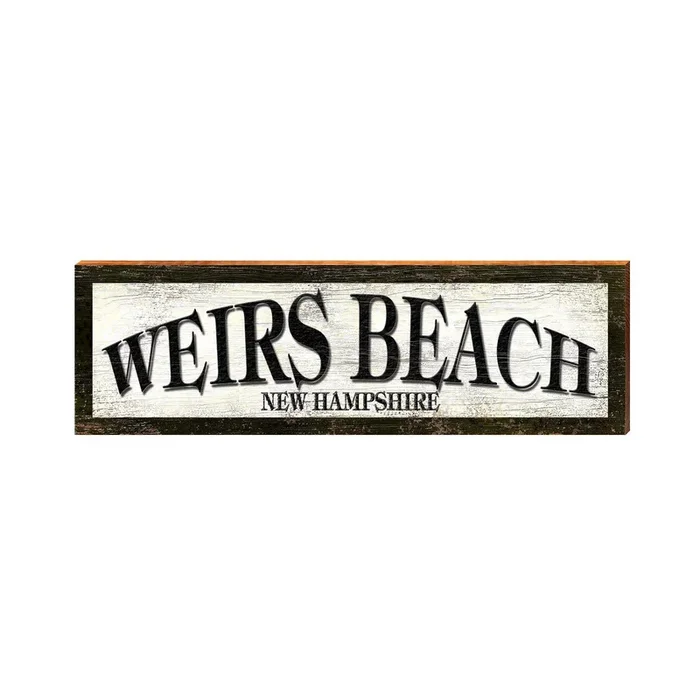 Weirs Beach New Hampshire Sign | Wall Art Print on Real Wood