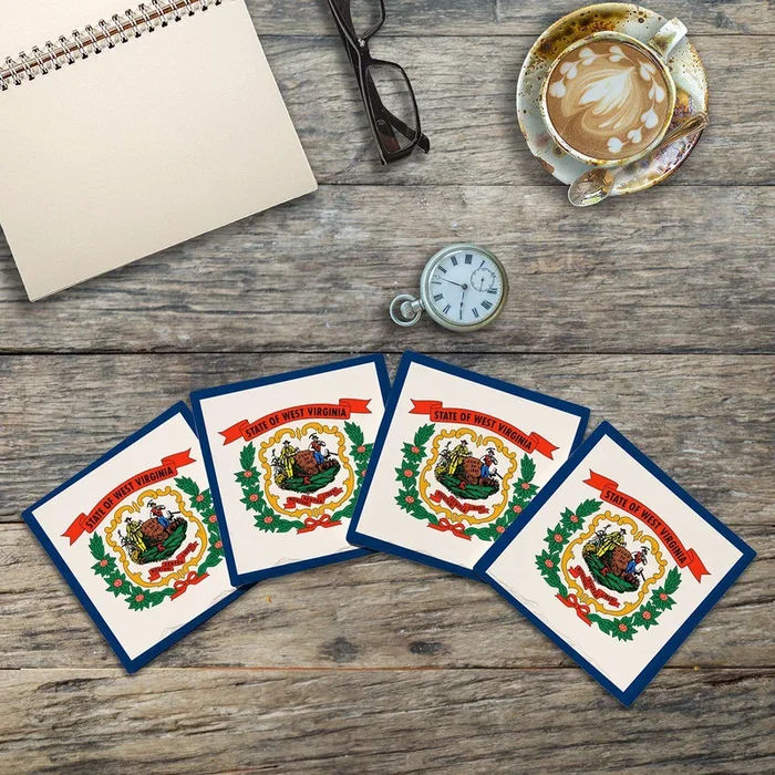 West Virginia State Flag | Drink Coaster Set