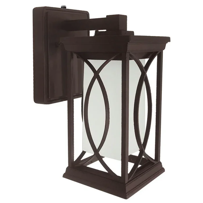 Westgate Manufacturing 11 Inch M2 LED Outdoor Lantern Wall Sconce 12W 3000K/4000K/5000K Frosted Lens Oil Rubbed Bronze Photocell (LRS-M2-MCT-P-ORB)